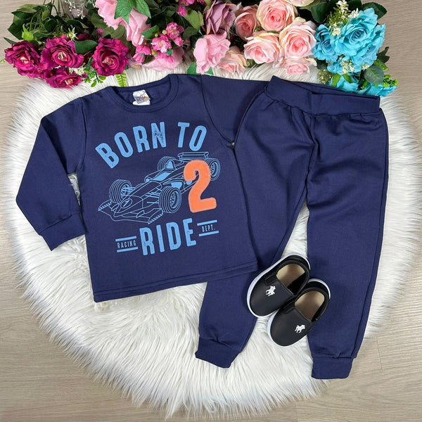 Conjunto Inverno Taita Kids Menino Carro Azul - Glamim