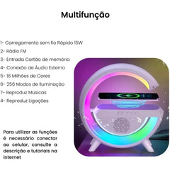 Alto-falante Bluetooth G com estação inteligente, estação inteligente, RGB, Bluetooth luminoso, 3 em 1