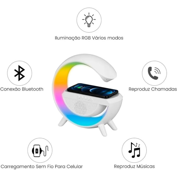 Alto-falante Bluetooth G com estação inteligente, estação inteligente, RGB, Bluetooth luminoso, 3 em 1