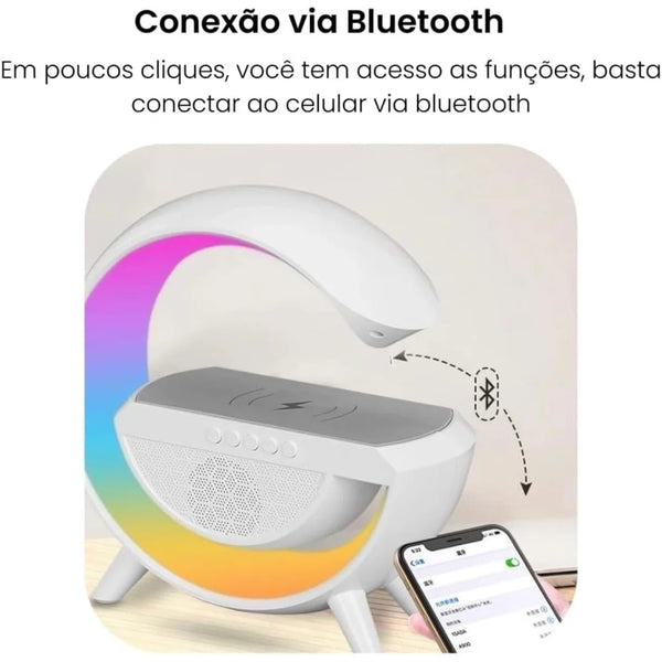 Alto-falante Bluetooth G com estação inteligente, estação inteligente, RGB, Bluetooth luminoso, 3 em 1
