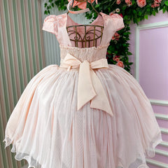 Vestido Juvenil Vila Lelê Salmão Borboletas - Glamim