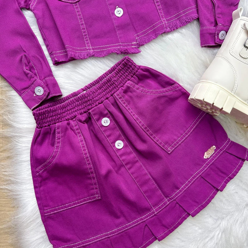 Conjunto Blogueirinha Inverno Mavi Jeans Violeta Glamim
