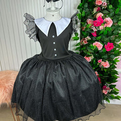 Vestido Marie Tematico Wandinha - Vandinha Merlina Adams - Glamim