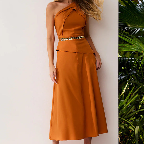 Saia Super Midi Lisa Evasê Com Bolsos Faca