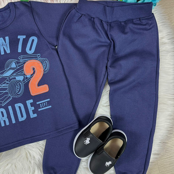 Conjunto Inverno Taita Kids Menino Carro Azul - Glamim