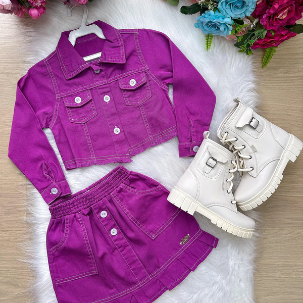 Conjunto Blogueirinha Inverno Mavi Jeans Violeta Glamim