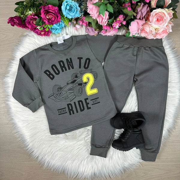Conjunto Inverno Taita Kids Menino Carro Cinza