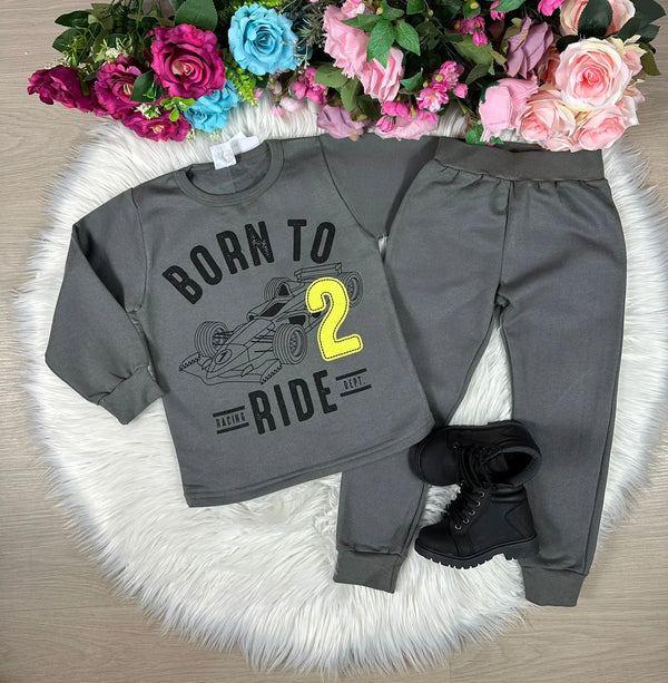 Conjunto Inverno Taita Kids Menino Carro Cinza