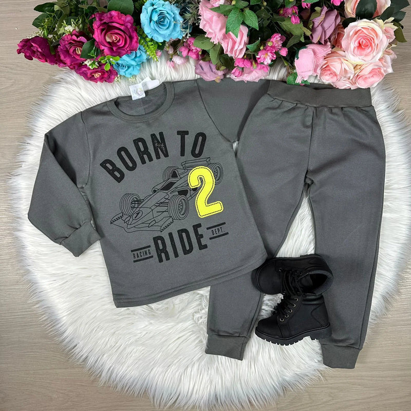 Conjunto Inverno Taita Kids Menino Carro Cinza