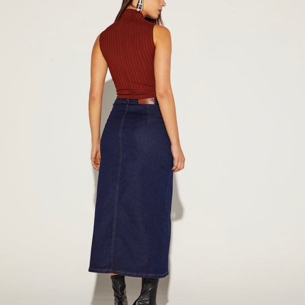SAIA MIDI FEMINICA BASICA AMACIADA JEANS ONÇA PRETA