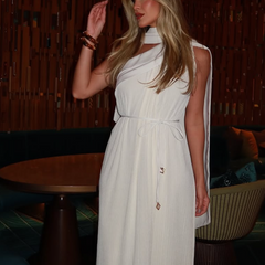 Vestido Super Midi Liso Ombro Único Charry