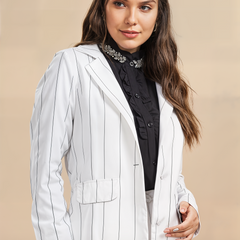 BLAZER RISCA DE GIZ BRANCO E PRETO