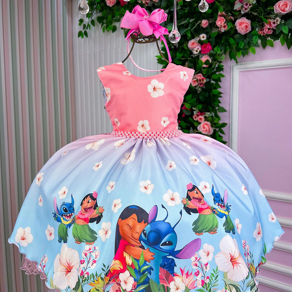 Vestido Tematicos Ysa Kids Lilo e Stitch Glamim
