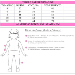 Vestido Tematico Barbie Pink Glitter Glamim