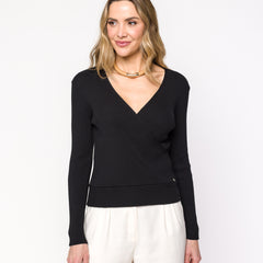 BLUSA EM TRICOT TRANSPASSADA RAYAR