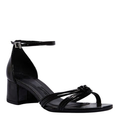 Sandália Metalizado Reflexo Preto