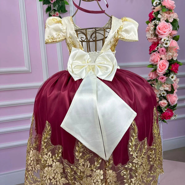 Vestido Longo Bela Peito Off Marsala - Glamim