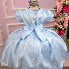 Vestido Jardim Encantado Azul Bebe - Glamim