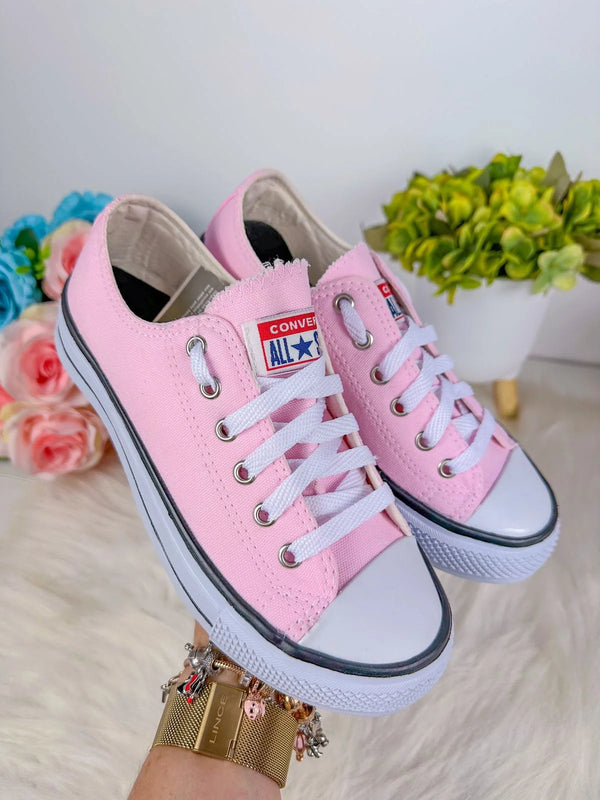 Tenis All Star Cano Baixo Rosa Bebe - Glamim