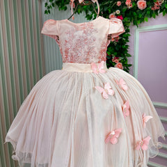 Vestido Juvenil Vila Lelê Salmão Borboletas - Glamim