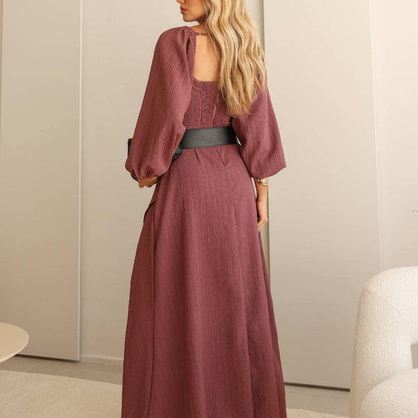 VESTIDO LONGO FEMININO ROSA ENVELHECIDO PERFECT WAY