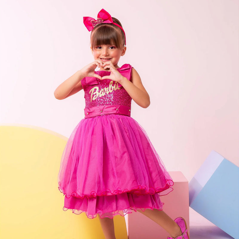 Vestido Princesa Belli Tematico Barbie Girls Glamim