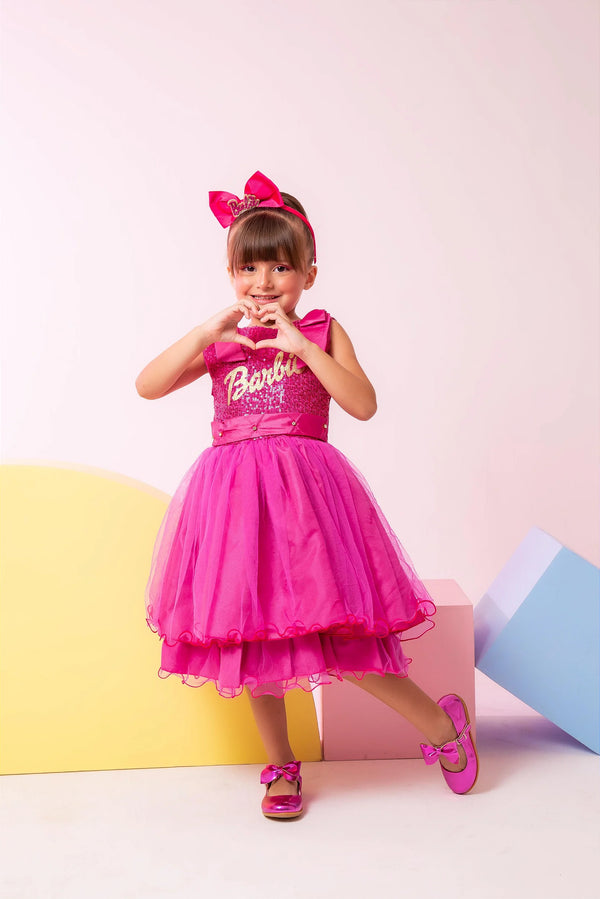 Vestido Princesa Belli Tematico Barbie Girls Glamim