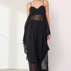 BLUSA ALONGADA LISA COM TRANSPARÊNCIA