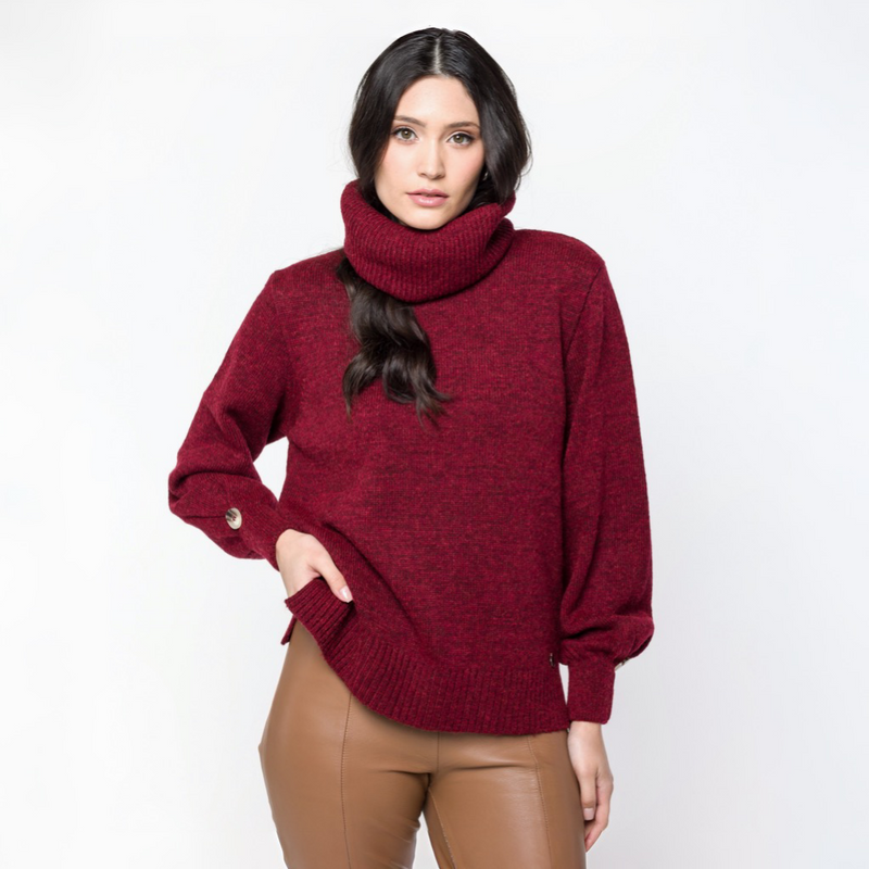 Blusa Bárbara Prega no punho com botão - TRICOT