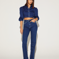CALÇA FEMININA RETA TRADICIONAL JEANS ONÇA PRETA