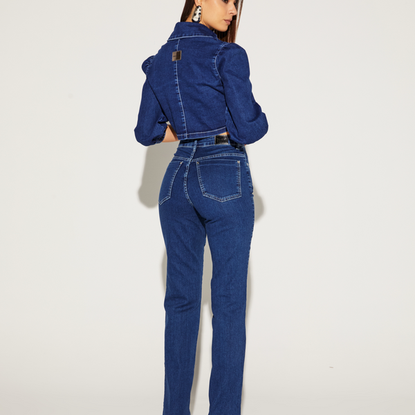CALÇA FEMININA RETA TRADICIONAL JEANS ONÇA PRETA