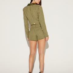 BLAZER CROPPED EM TWEED ONÇA PRETA