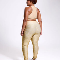 Calça Legging Cintura Alta Glow Creme