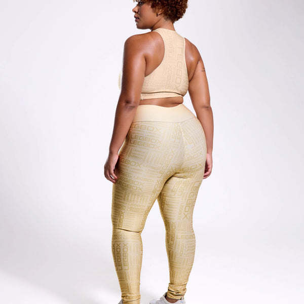 Calça Legging Cintura Alta Glow Creme