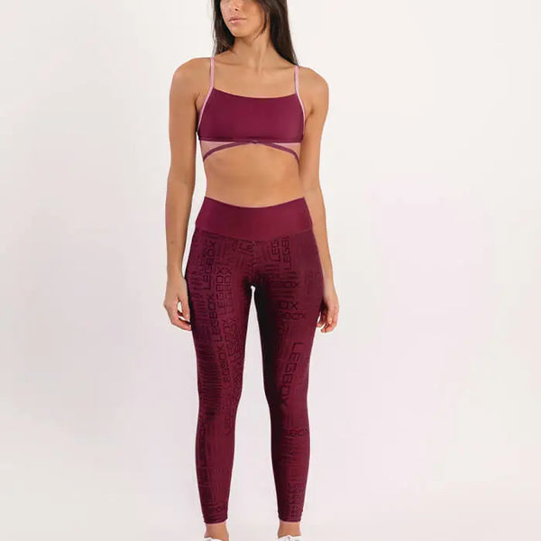 Calça Legging Cintura Alta Glow Bordô