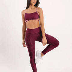 Calça Legging Cintura Alta Glow Bordô