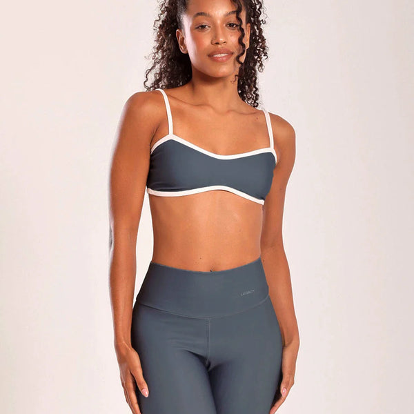 Top Fitness Concha Cinza