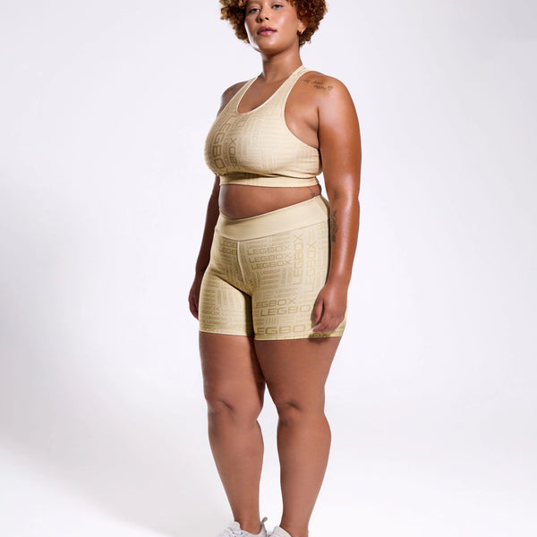 Short Fitness Feminino Glow Creme